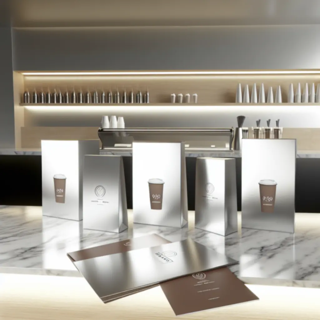 Projekt identyfikacji wizualnej luksusowej kawiarni premium