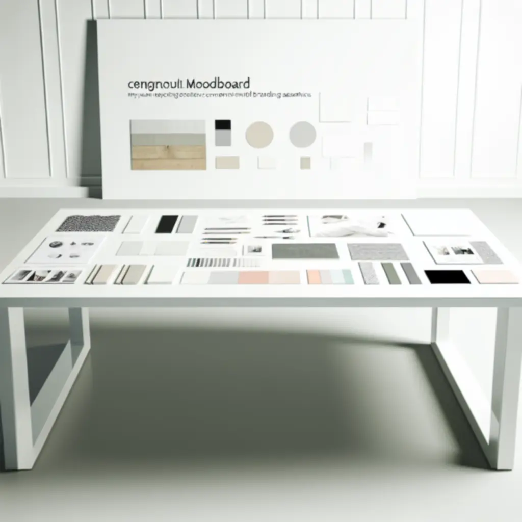 Elegancki moodboard z inspiracjami wizualnymi marki