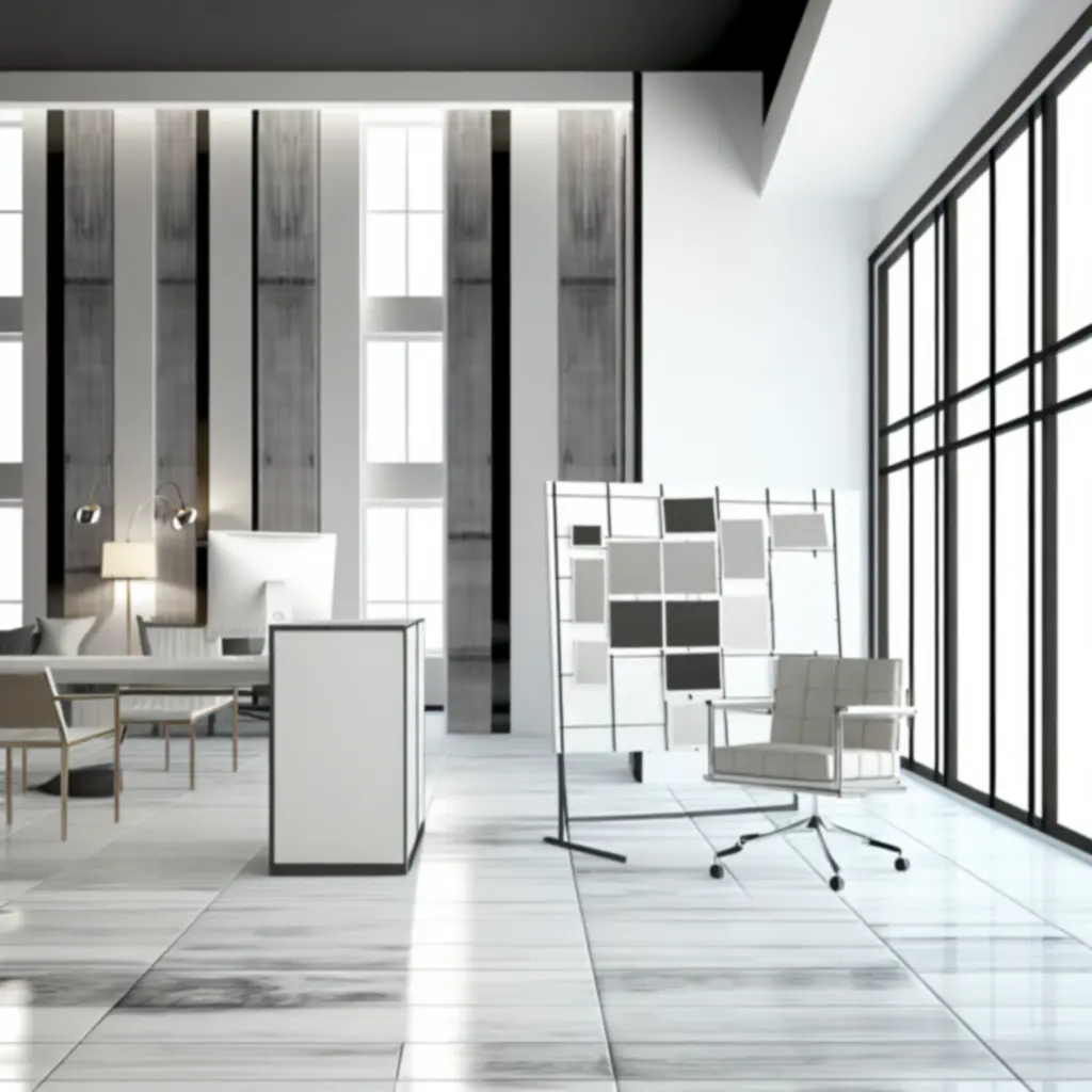 Minimalistyczne studio projektowe ProjektBrand z nowoczesnym stanowiskiem pracy