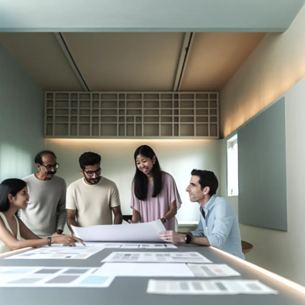 Zespół projektowy ProjektBrand pracujący nad identyfikacją wizualną marki