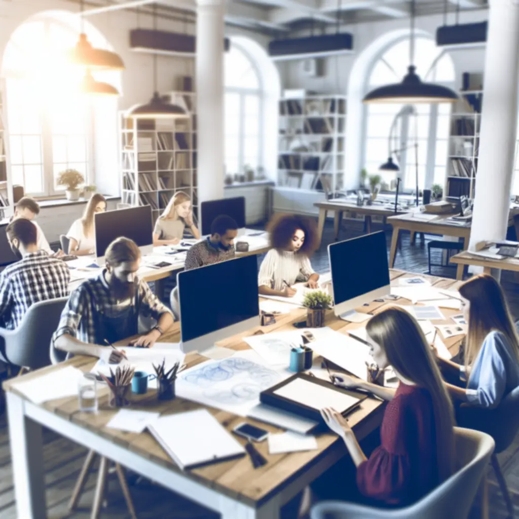 Nowoczesne, minimalistyczne wnętrze studia projektowego ProjektBrand