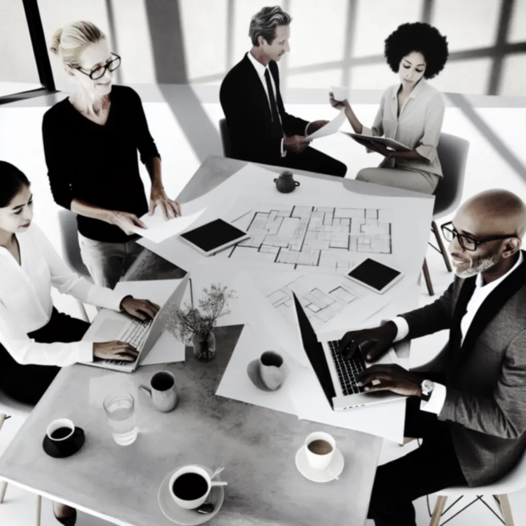 Zespół projektowy ProjektBrand pracujący wspólnie nad koncepcją marki